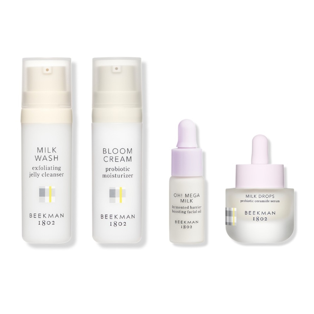 BEEKMAN 1802 4p Travel Set Serum Wash Cream Moisturizer Facial Oil NIB $75